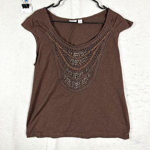 Cato Womens Tank Top SLeeveless Bead Accent Size XL